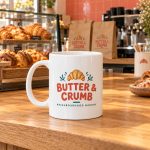 Personalised printed mug with a full colour logo