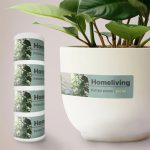 Waterproof outdoor labels on a roll and on a plant pot