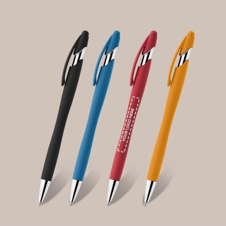 Printed Soft Touch Brights Plastic Stylus Pen
