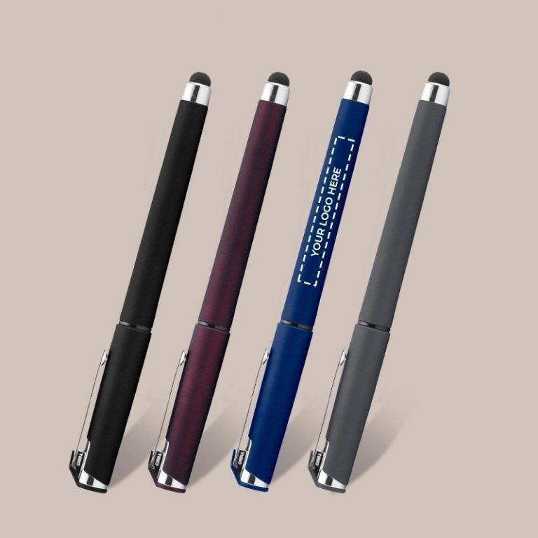Printed Soft Touch Gel Classic Pen With Stylus