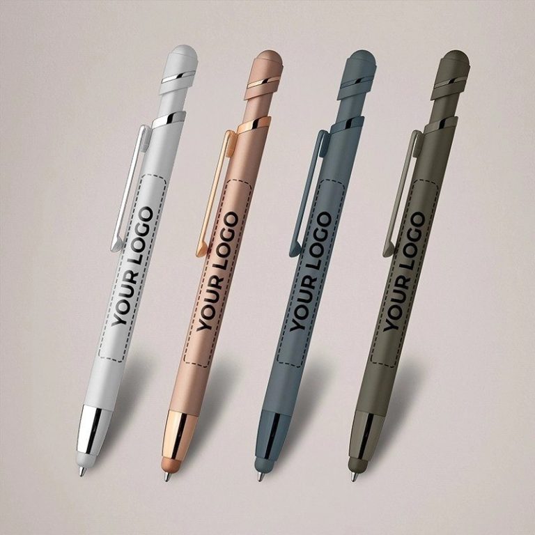 Printed Soft Touch Monochrome Metallic Stylus Pen